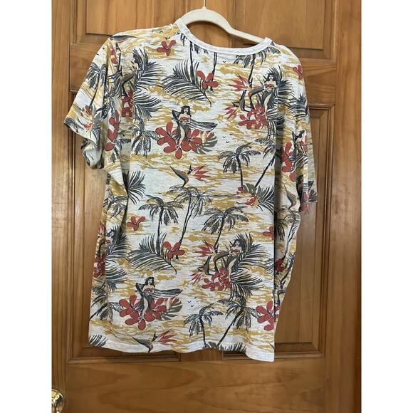 Free Planet Men's tshirt Sz XL Hawaiian Hula Girl Short Sleeve Palm Tree All - Picture 5 of 5